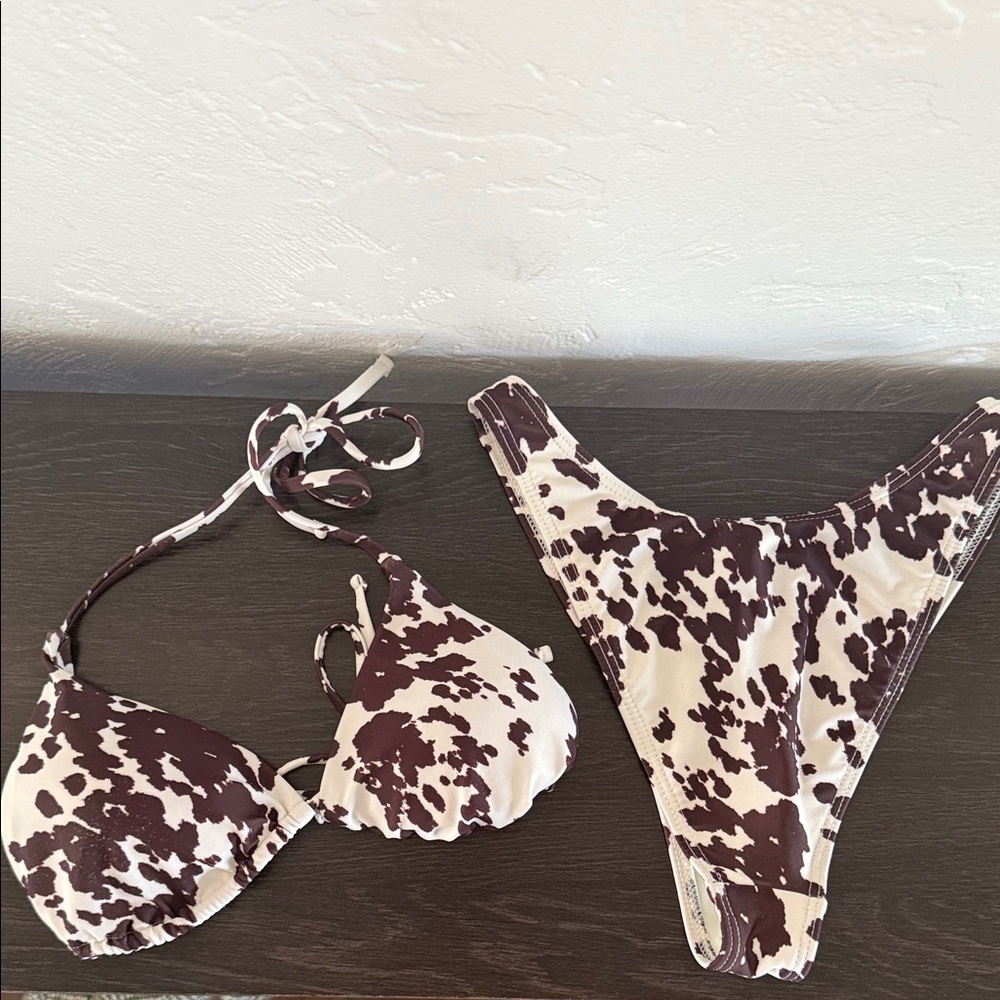 Cow Print Bikini Set